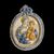 Formella devozionale Madonna con bambino di forma ovale con motivo rocaille superiore.Faenza o Imola.