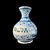 Vaso-bottiglia in maiolica con decoro alla’porcellana’ e cartiglio epigrafe.Faenza.