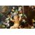 Pittore romano del XIX secolo, Natura morta con putti, festoni di fiori e erma con fauno, dipinto olio su tela