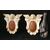 Coppia di Medaglioni Veneziani intarsiati - 27 cm x 27 cm - Marmo di Carrara e Marmo Rosso Verona - xx secolo - Venezia