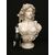 Scultura - Elegante Busto Femminile - Marmo di Carrara - H 57 cm - Francia