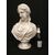 Elegante busto di Giovane donna - Marmo di Carrara - H 60 cm - Francia - Fine '800/Inizio '900