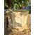 Elegante pozzo in Marmo Botticino a forma ottagonale, con citazioni latine - H 96 cm
