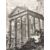 "Veduta del tempio di Ercole nella città di Cora" -  copia XIX sec. - incisione a bulino Piranesi  