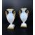 Pair of opaline and bronze vases - early 19th century     