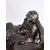 Scultura in bronzo  con base in marmo "Ercole e Anteo" - XX secolo