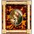 Dipinto miniatura raffigurante copia del dipinto Madonna del Libro di Botticelli con cornice in tartaruga e osso.Firmato.
