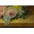 "Rose sul tavolo" olio su tela francese Ottocento - O/6796