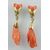 Earrings - sculpture with coral and pearl     