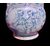 albarello a ‘rocchetto’  in maiolica a sfondo ‘berettino’ con decoro a motivi vegetali e floreali e medaglione con due figure di crociati.Roma.Cm 23x13