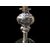 Croce astile da cerimonia in metallo ( parte globulare in argento).Italia.( base in legno da esposizione)