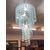 Lampadario Chandelier anni 70 modernariato  vetro con pendenti a spirale vintage 5 luci 