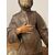 Antica statua scultura S. Francesco Da Paola epoca XVIII sec . Altezza 44 . Terracotta Policroma Antiquariato 