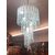 Lampadario Chandelier anni 70 modernariato  vetro con pendenti a spirale vintage 5 luci 