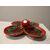 Ancient French appetizer plate in red ceramic     