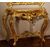 Antico salotto 10 pezzi Luigi XV del 1800 in legno foglia oro Specchiera consolle divano poltrone sedie e tavolino
