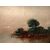 Olio su tela raffigurante lago con aironi inglese del 1800
