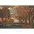 Antique oil painting on canvas depicting autumn forest signed from 1900     