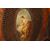 Poltrona Sheraton inglese di inizio 1800 in legno di mogano con ricche pitture e ritratto dama 