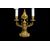 Coppia di candelabri a due luci in bronzo cesellato e dorato, XIX secolo, Francia stile Luigi XVI