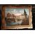 Olio su tela raffigurante del 1800 inglese raffigurante paesaggio fluviale con figure