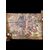 Pannello ricavato da fianco di carretto siciliano in legno dipinto con scene di battaglia.