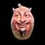 Scatola tabacchiera in terracotta raffigurante zucca a forma di testa di Mefistofele sorridente.Francia