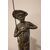 Antica statuetta francese del 1800 in metallo raffigurante pescatore