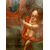 Dipinto del 1700 francese Olio su tavola "Madonna con bambino Gesù e cherubini" 