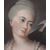 Antico quadro francese del 1800 pastello raffigurante donna