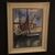 Dipinto italiano firmato veduta di porto con barche del XX secolo