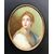 Miniatura  con figura femminile.Firma C.Caruson.Roma 1870.