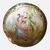 Bastone da sera con pomolo in porcellana di Sevres con dipinta scena galante e decorato con motivi rocaille.Canna in palissandro.