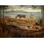 Olio su tela inglese di fine 1800 raffigurante paesaggio campestre