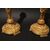 Coppia di candelieri in bronzo dorato, Francia primi anni del XIX secolo