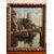 Olio su tela raffigurante Nord Europa (firmato) darsena personaggi, con cattedrale sullo sfondo