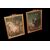 Coppia acquerelli francesi di fine 1800 raffigurante personaggi