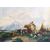 Antico dipinto olio su tela del 1800 Nord Europa olio su tela "Scena pastorale"