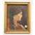 Antico piccolo ritratto del 1800 olio su tavola "Donna di profilo" firmato