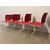 Gruppo quattro sedie design come nuove David Rowland cromato e seduta rossa.  