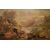 Antico quadro del 1800 olio su cartoncino paesaggio con mulino e cascata