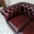 Chesterfield club three-seater sofa in old English burgundy red leather, original new     