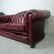 Oxford Chesterfield three-seater sofa in antiqued burgundy red leather     
