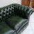 Chesterfield club three-seater sofa in new antiqued green leather     