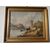 Olio su cartone inglese del 1800 raffigurante lago italiano 