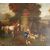 Antico quadro italiano del 1700 Olio su tela italiano del 1700 paesaggio con personaggi