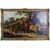 Antico grande quadro del 1800 olio su tela carro trainato da cavalli