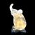 Elefantino in vetro sommerso con inclusione foglia oro su base nera.Manifattura Seguso.Murano.