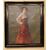 Antico quadro del 1900 olio su tela "Donna con vestito rosso"