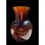 Vaso ‘cinese’in vetro incamiciato marrone e lattimo.Venini Murano.